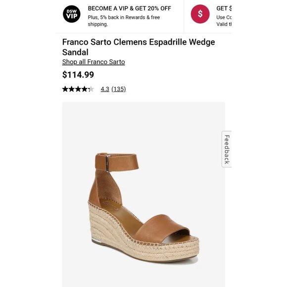 FRANCO SARTO NEW CLEMENS Espadrille Wedge Sandal NEW Was $115 - Picture 2 of 9